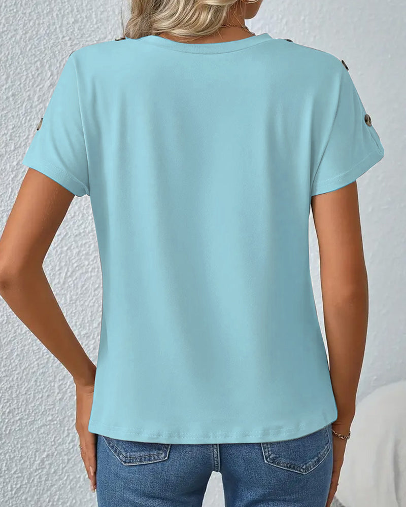 T-Shirt Kortärmad Randigt Tryck