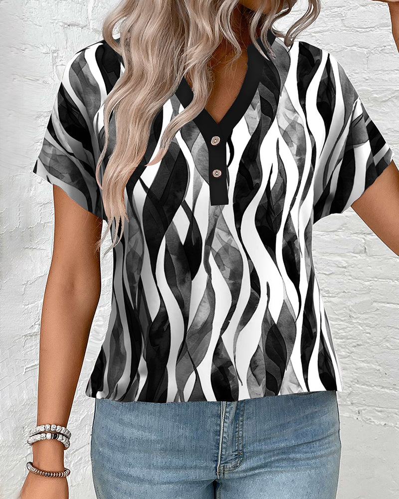 T-Shirt Casual Tryckt