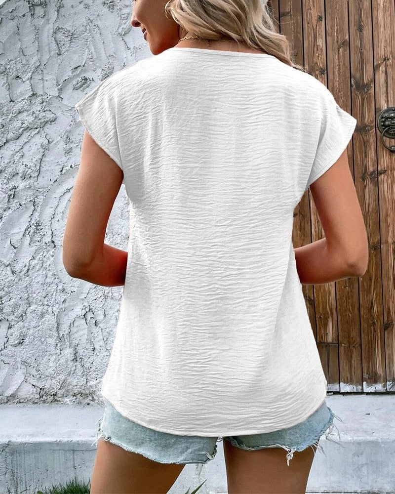 V-ringad kortärmad t-shirt