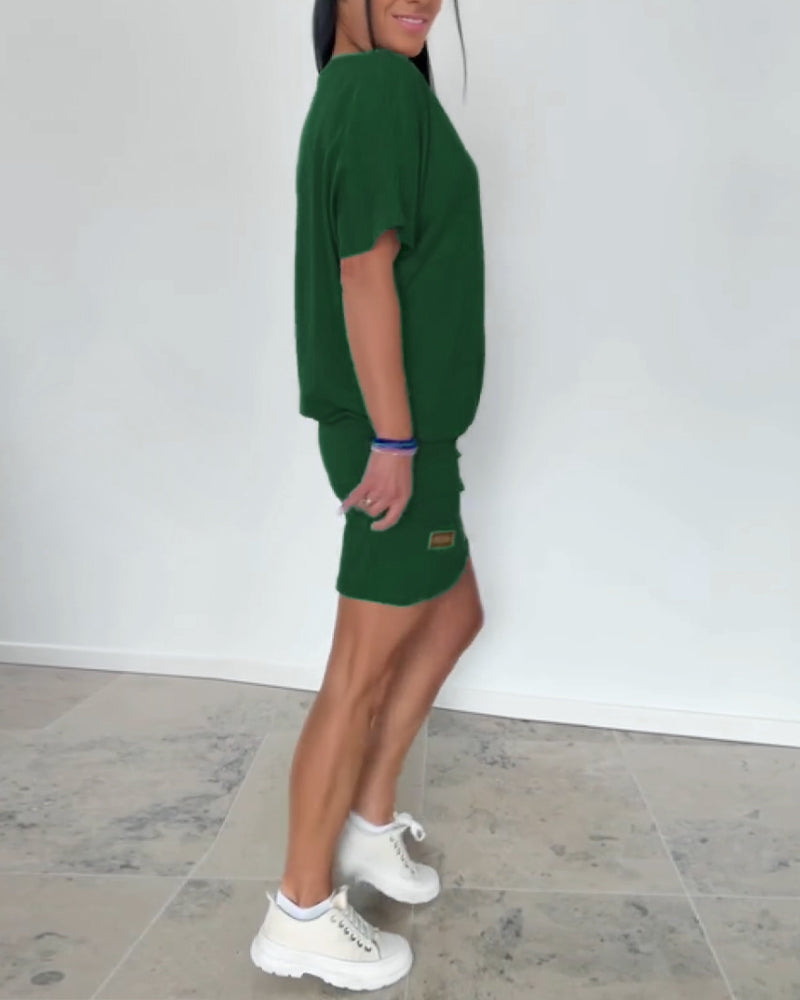 Klänning Elegant Casual Solid Färg