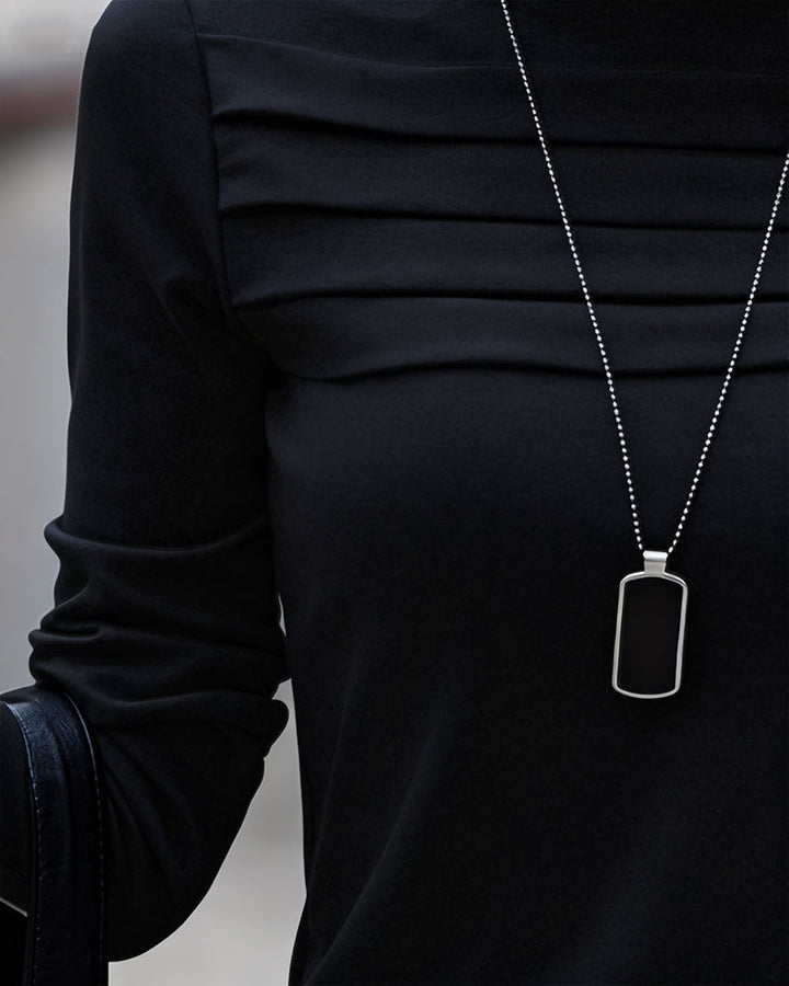 Topp Slim Fit Plisserad Lång Ärm