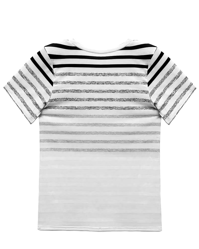 T-Shirt Rund Hals Kort Ärm Randig