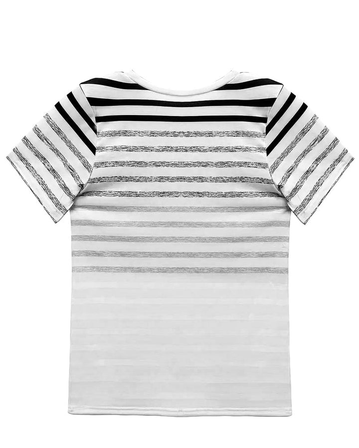 T-Shirt Rund Hals Kort Ärm Randig
