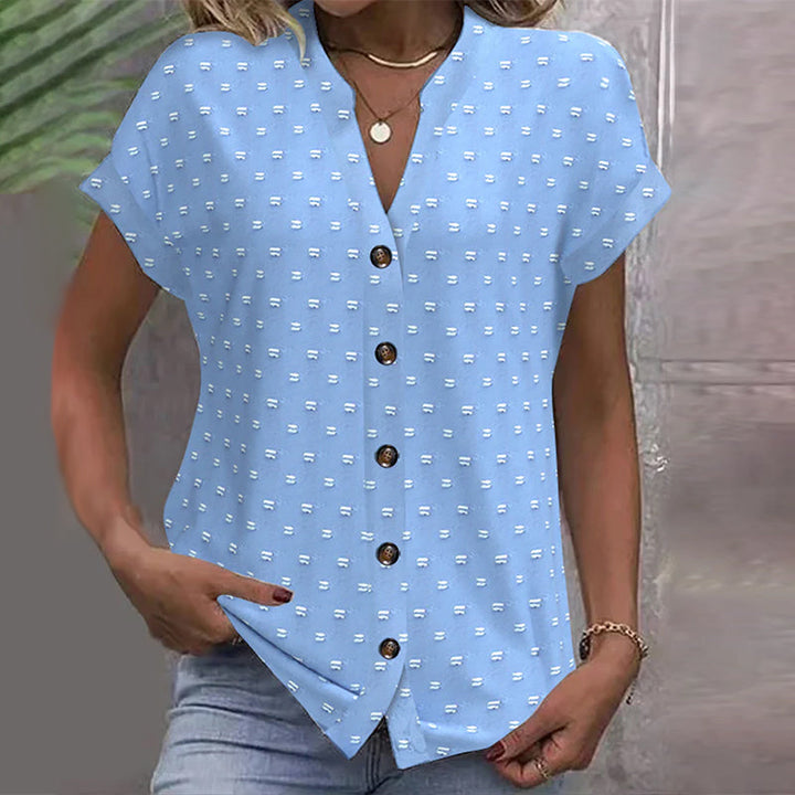 Blus Med Drop Shoulder I Blått