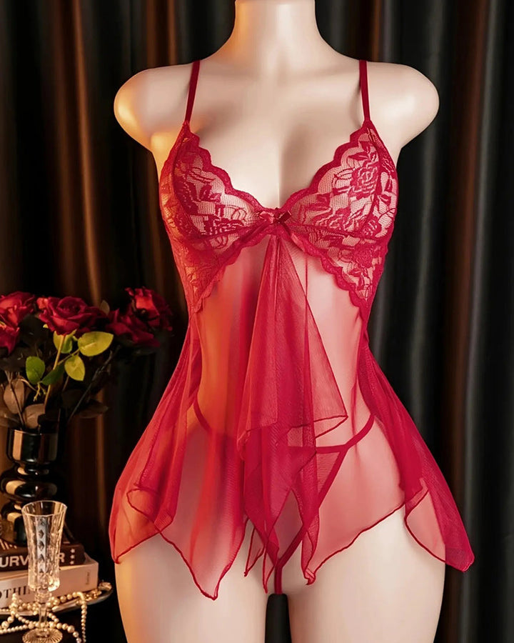 Sleepwear Spets Mesh Spagettiband