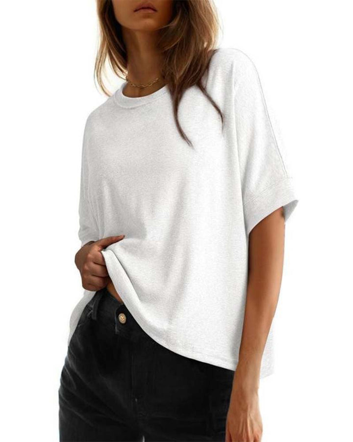T-Shirt Rundhals Lös Kort Ärm