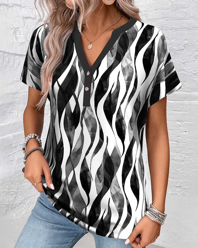 T-Shirt Casual Tryckt