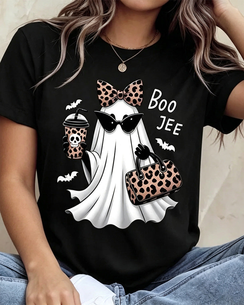 T-Shirt Tecknad Tryck Kort Ärm