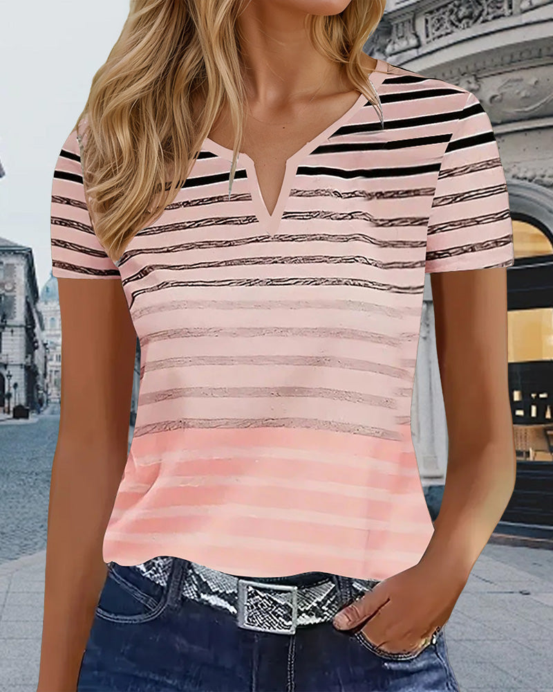 T-shirt casual randig smal