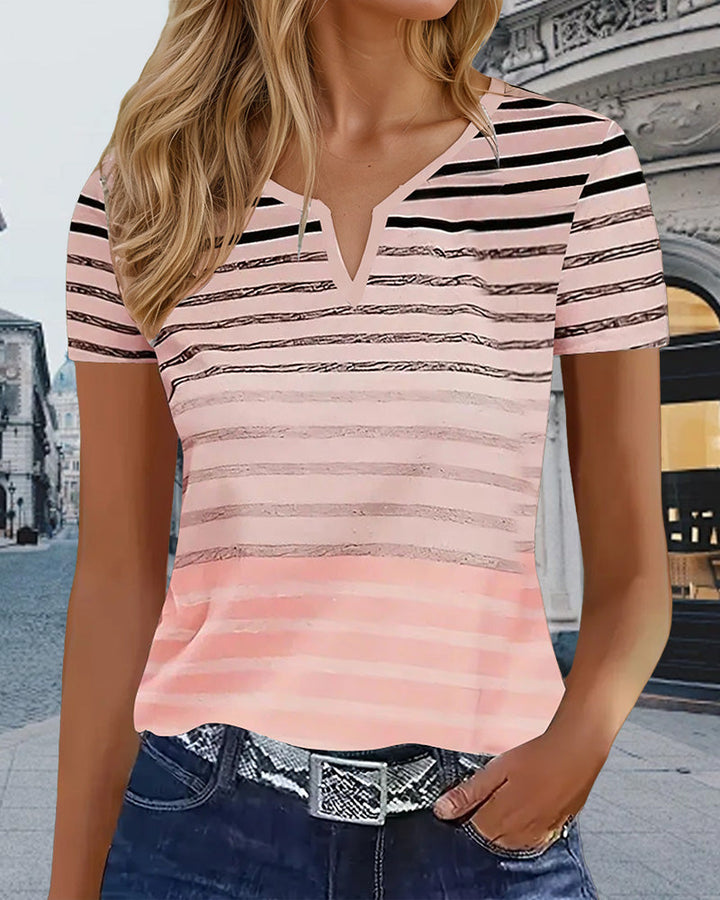 T-shirt casual randig smal