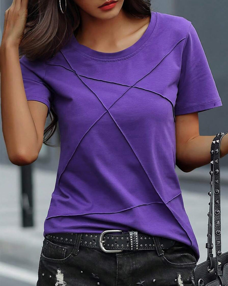 T-Shirt Rund Hals Enfärgad Slim Fit