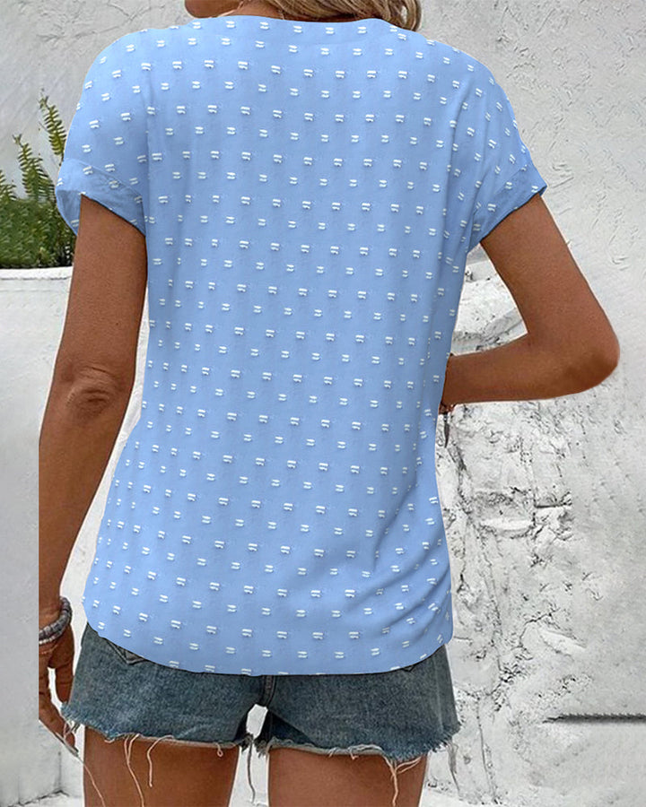 Blus Med Drop Shoulder I Blått
