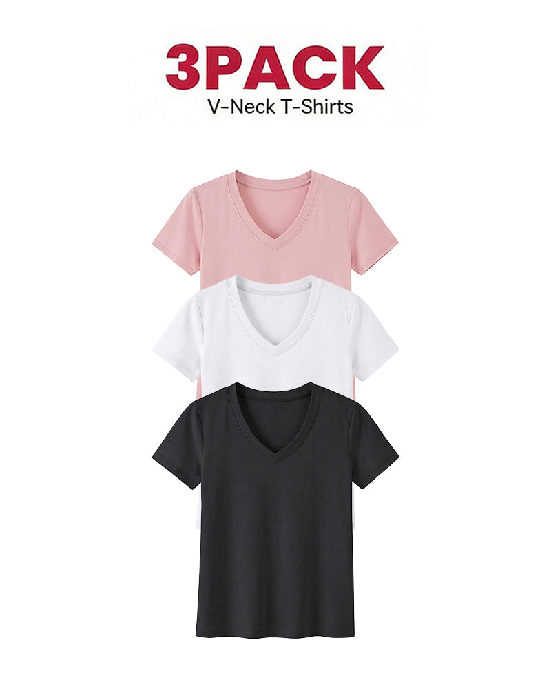 1/3-Pack Bekväma Basic T-Shirts För Kvinnor