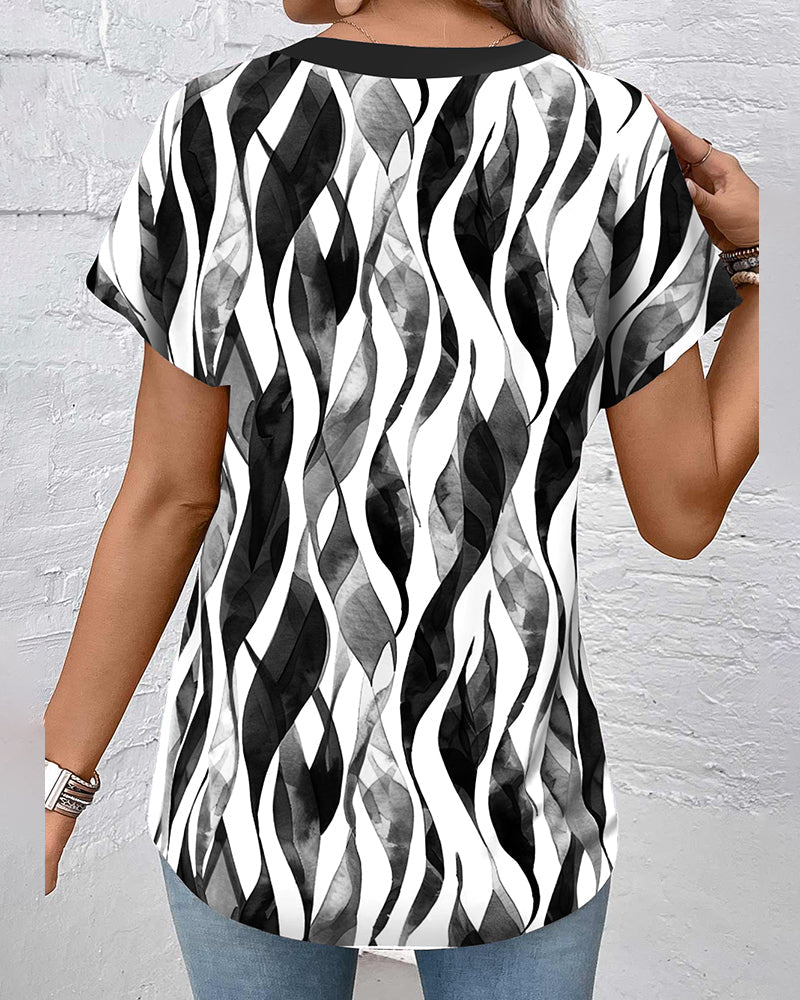 T-Shirt Casual Tryckt