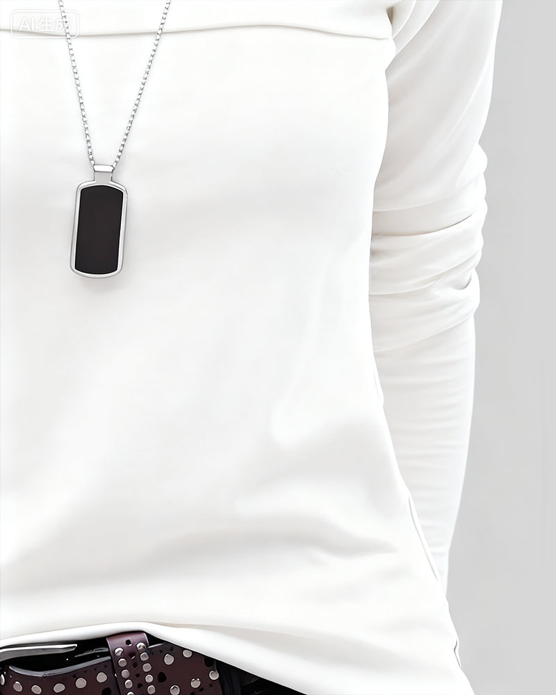 Topp Slim Fit Plisserad Lång Ärm