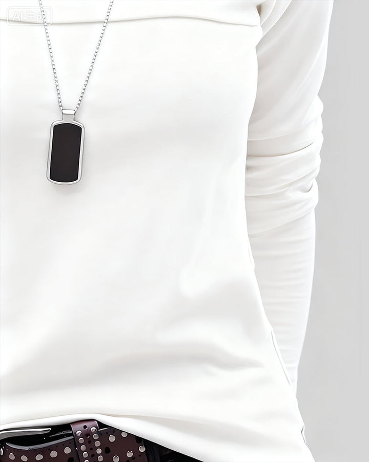 Topp Slim Fit Plisserad Lång Ärm