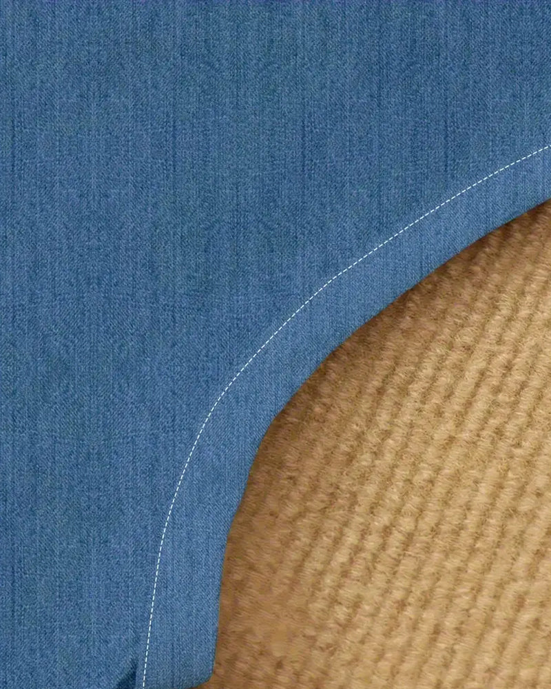 Klänning Ärmlös Imitation Denim