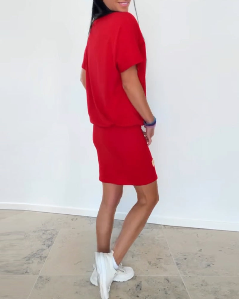 Klänning Elegant Casual Solid Färg
