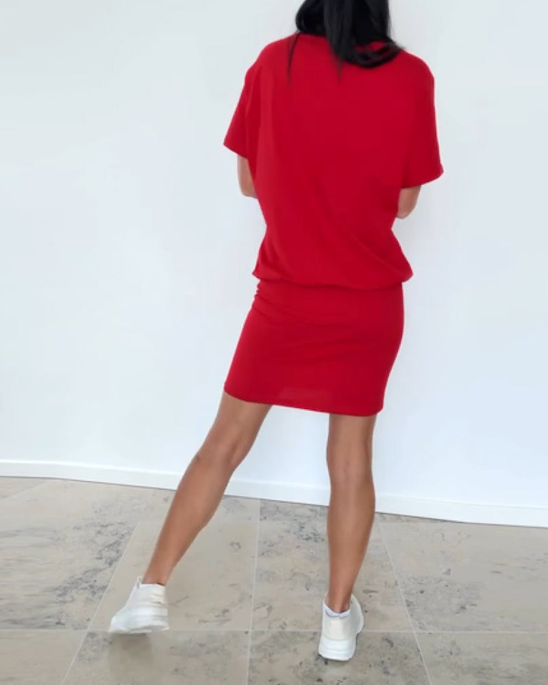 Klänning Elegant Casual Solid Färg
