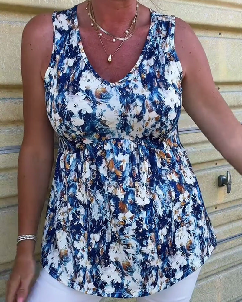 Linne Sexig Mönstrad Ärmös