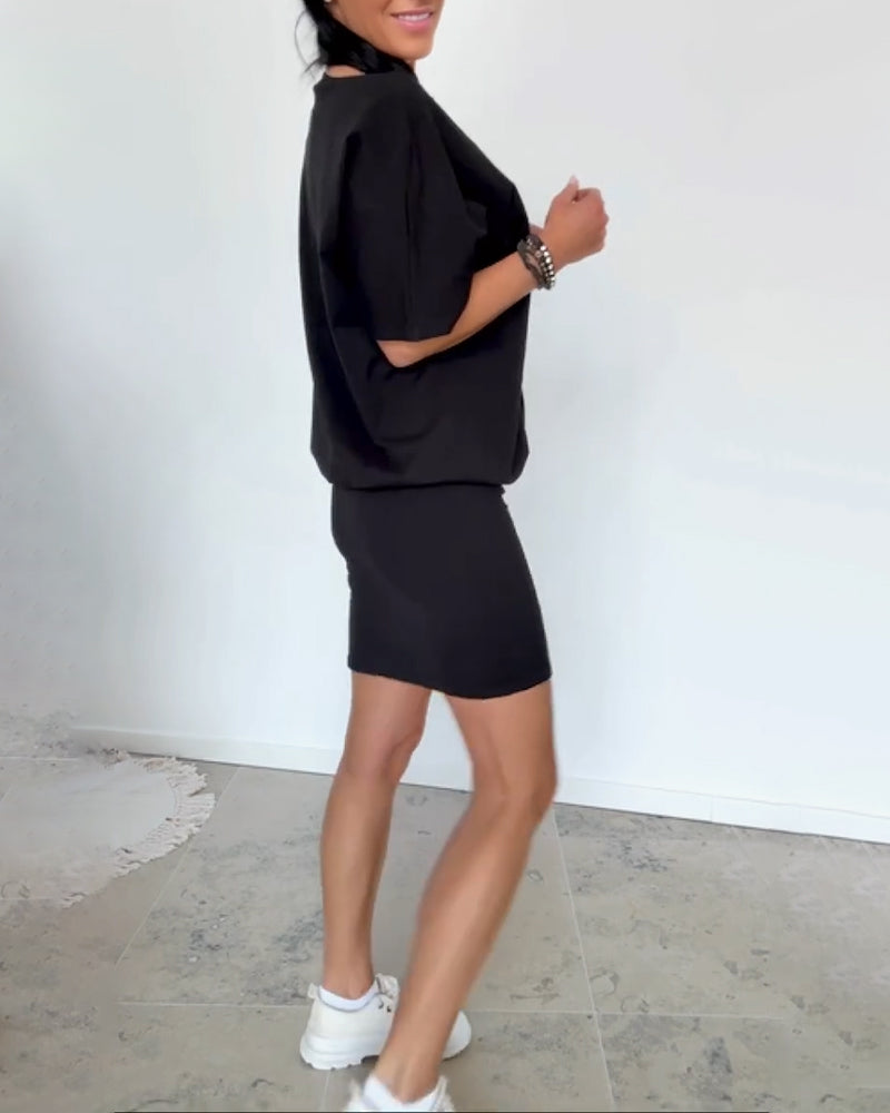 Klänning Elegant Casual Solid Färg