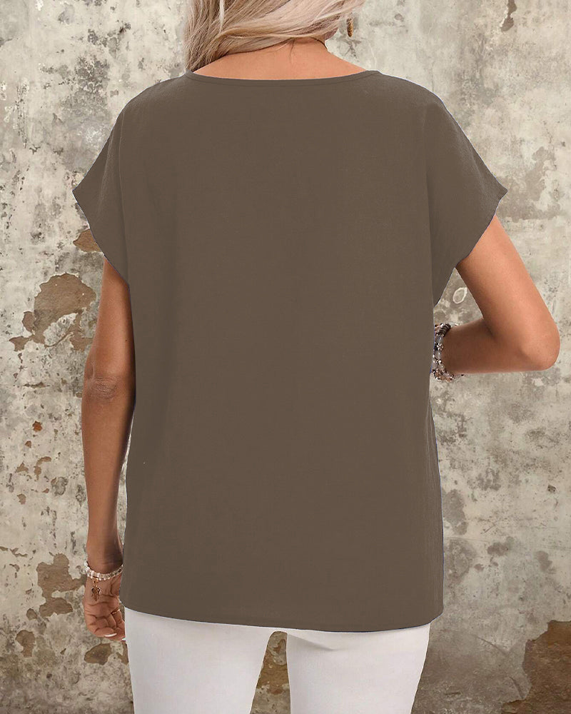 T-Shirt Geometriskt Tryck Randig
