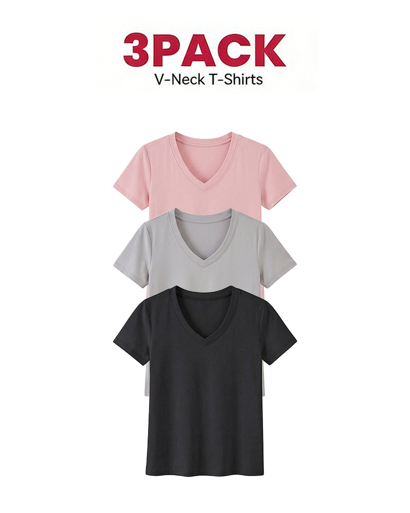1/3-Pack Bekväma Basic T-Shirts För Kvinnor